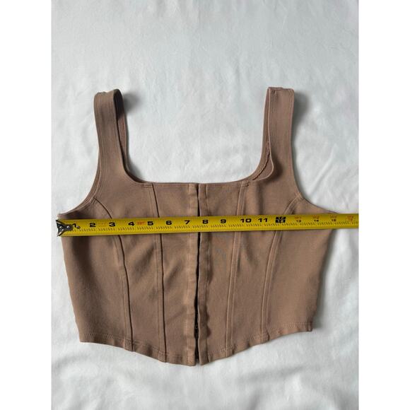 Chocolate USA Hook-and-Eye Corset Top Medium cottagecore coquette balletcore - Picture 4 of 7